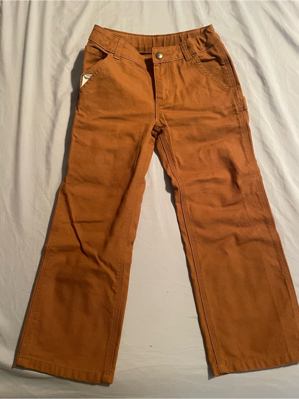 Carhartt Boys Bootcut Work Jeans in Brown